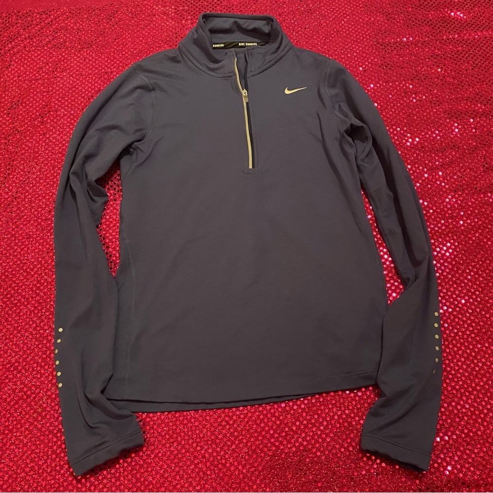nike running purple tight fitting zip up size xs-small